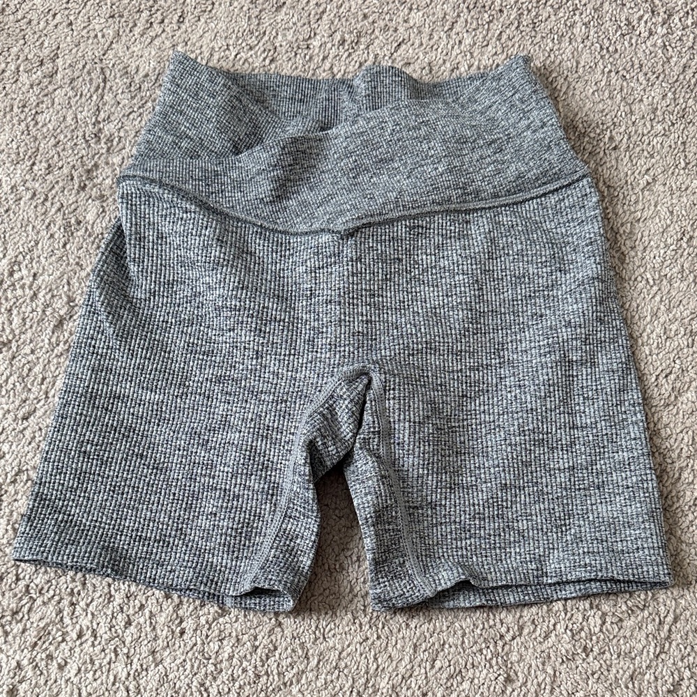 Colsie Gray Ribbed Bike Shorts